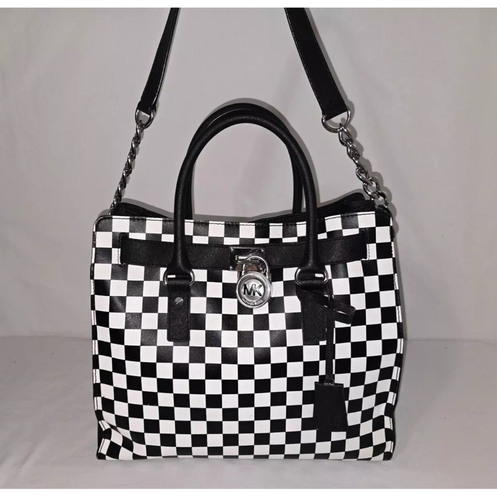 Michael Kors Black and White Checkered Women's Bag